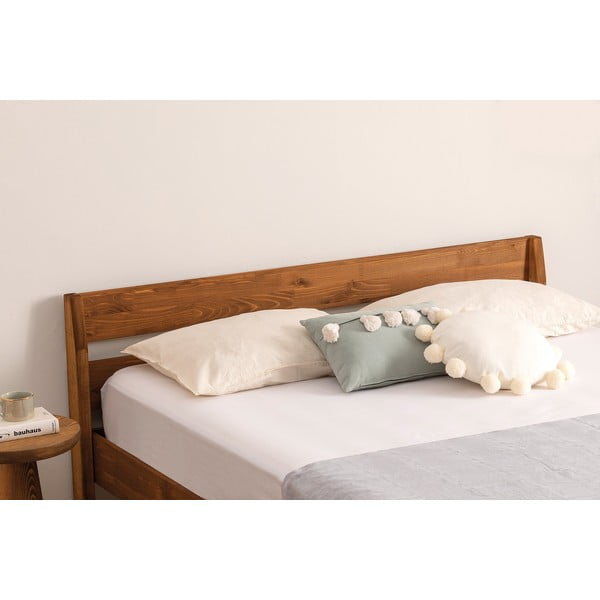 Jednolôžková posteľ zo smrekového dreva s roštom v tmavohnedo-prírodnej farbe 90x200 cm Venus – Kalune Design-image-3