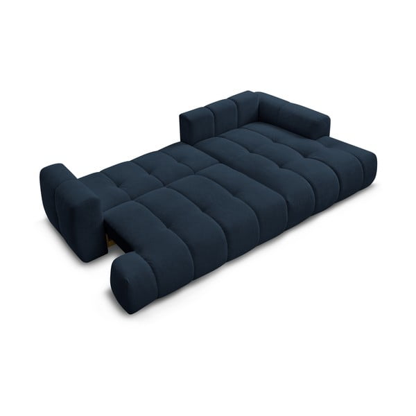 Tmavomodrá rozkladacia/s úložným priestorom rohová pohovka (pravý roh/s leňoškou) Fuji – Bobochic Paris-image-4