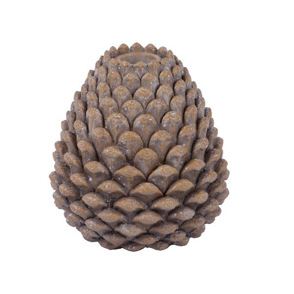 Hnedý svietnik v tvare šišky Ego Dekor, výška 12 cm-image-1