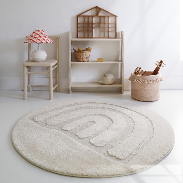 Krémovobiely detský koberec ø120 cm Rainbow Dream S – Nattiot-image-2