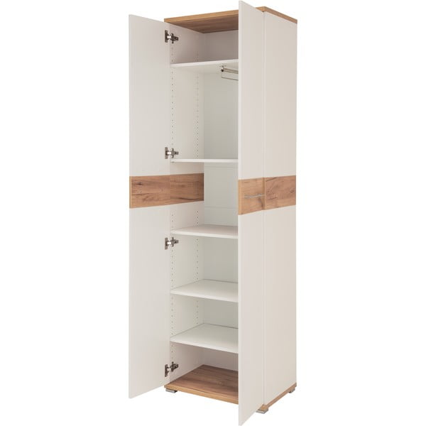 Biela prírodná šatníková skriňa v dekore duba 59x199 cm Topix – Germania-image-3