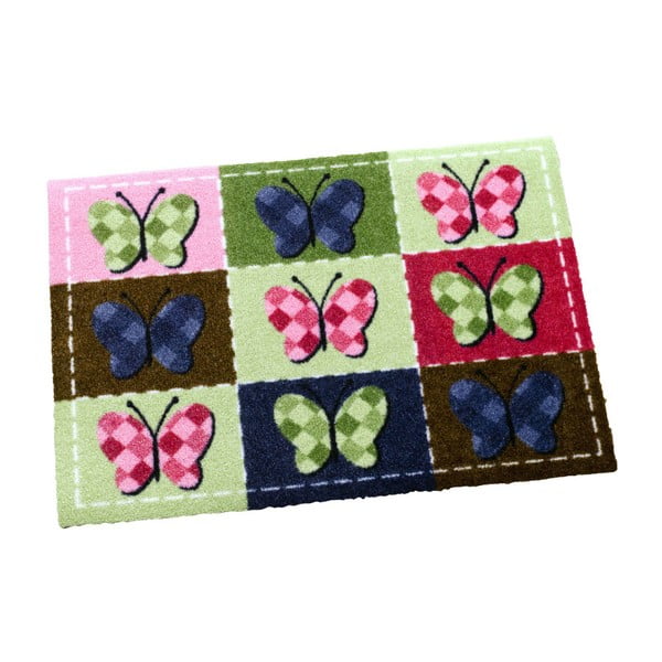 Zeleno-ružový koberec Zala Living Butterflies, 50x70 cm