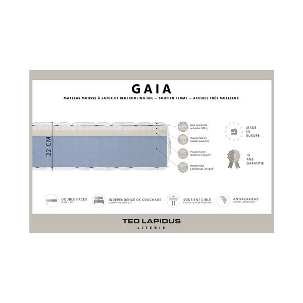 Matrac z latexovej peny Ted Lapidus Maison GAIA, 180 × 200 cm-image-1