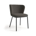 Čierne čalúnené jedálenské kreslo Ciselia – Kave Home