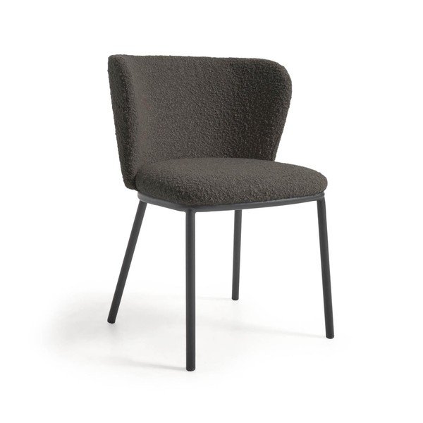 Čierne čalúnené jedálenské kreslo Ciselia – Kave Home