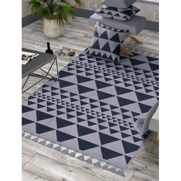 Sivý umývateľný koberec 180x120 cm - Vitaus-image-1