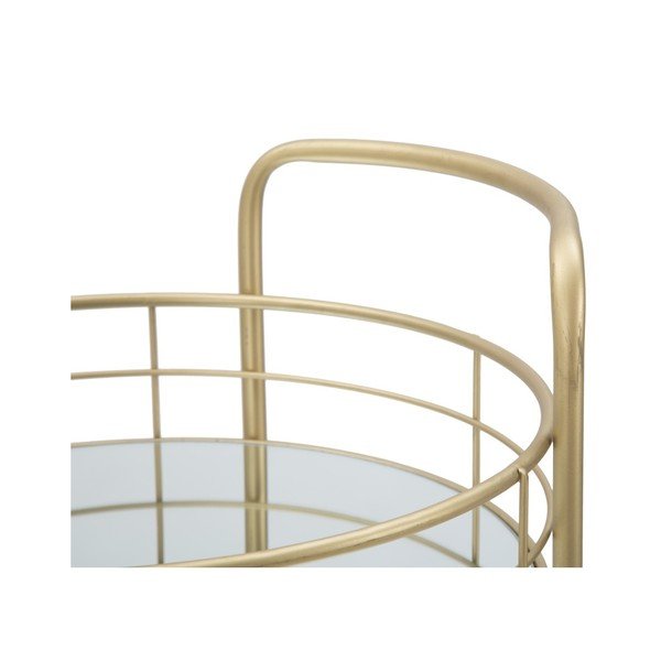 Servírovací vozík s 3 poschodiami s konštrukciou v zlatej farbe Mauro Ferretti Rondo-image-1