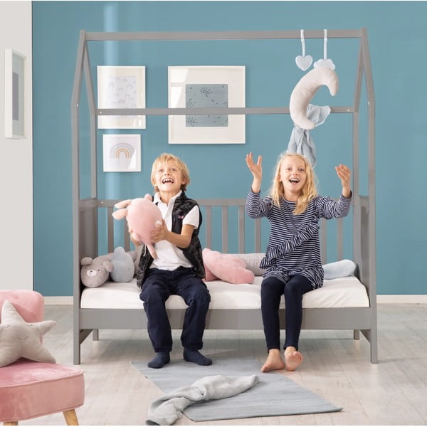 Sivá postieľka 70x140 cm – Roba-image-1