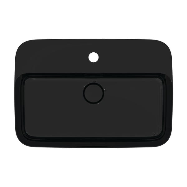 Lesklé čierne keramické umývadlo 55x38 cm Ipalyss – Ideal Standard-image-2