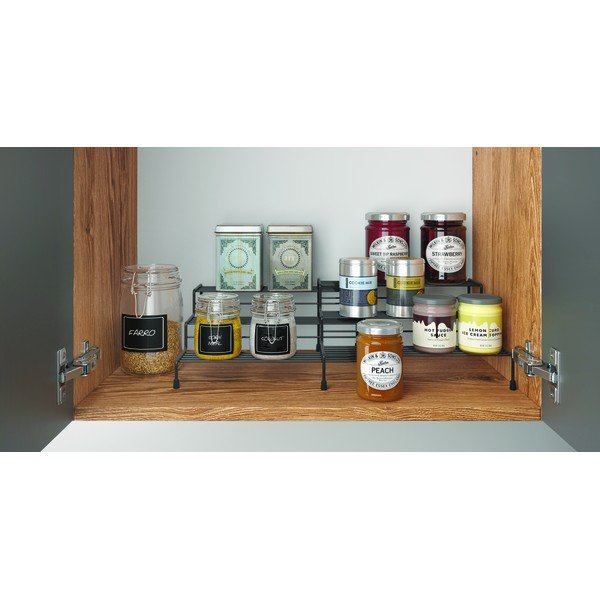 Čierna nastaviteľná prídavná polica do kuchyne Metaltex Lava-image-1