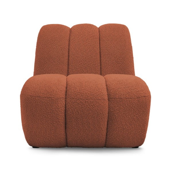 Kreslo z textílie buklé v tehlovej farbe Janissaire – Bobochic Paris-image-3