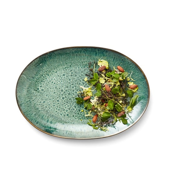 Zelený/čierny servírovací kameninový tanier Gastro Green/Black – Bitz-image-1