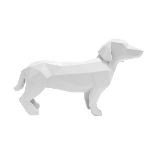 Matne biela soška PT LIVING Origami Standing Dog, výška 20,8 cm