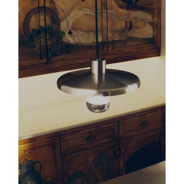 Závesné svietidlo v striebornej farbe s kovovým tienidlom Nuvira – Kave Home-image-2