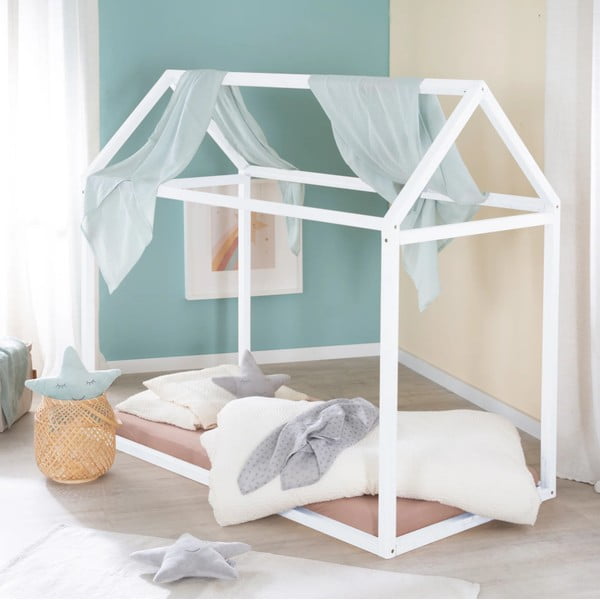 Biela domčeková detská posteľ 70x140 cm Montessori – Roba-image-3