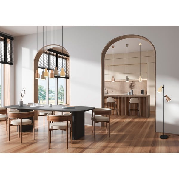 Žlté závesné svietidlo s kovovým tienidlom ø 12 cm Agudo – Trio-image-3