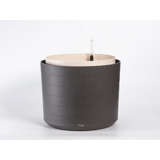 Antracitovosivý samozavlažovací kvetináč, ø 55 cm Berberis - Plastia
