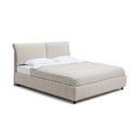 Béžová čalúnená dvojlôžková posteľ s úložným priestorom s roštom 180x200 cm Myra Pillow – Bonami Selection