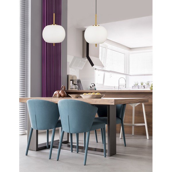 Biele/v mosadznej farbe sklenené závesné svietidlo ø 30 cm Lato – Nova Luce-image-3