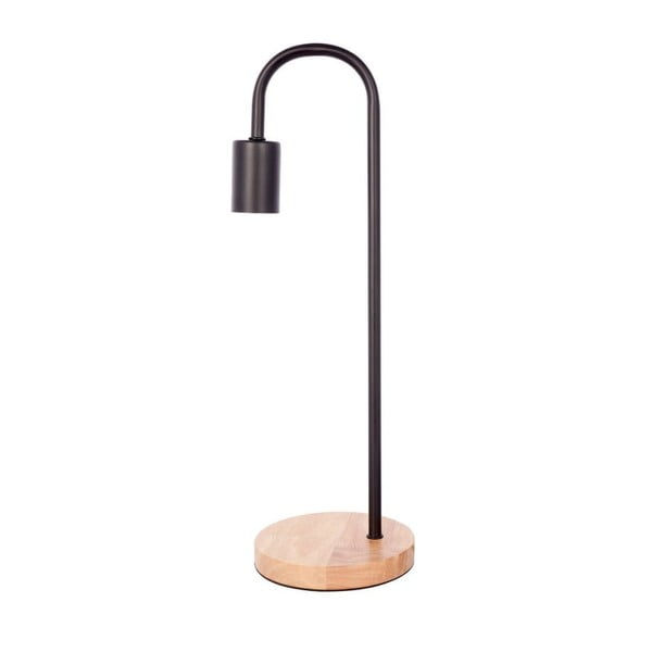 Ručne vyrábaná stolová lampa v čiernej farbe s dreveným podstavcom Vivorum Avedi