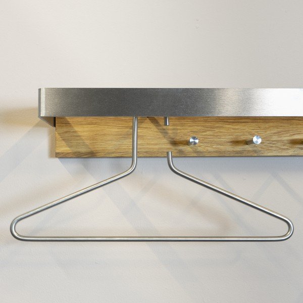 Kovový nástenný vešiak v striebornej a prírodnej farbe Noa – Spinder Design-image-1