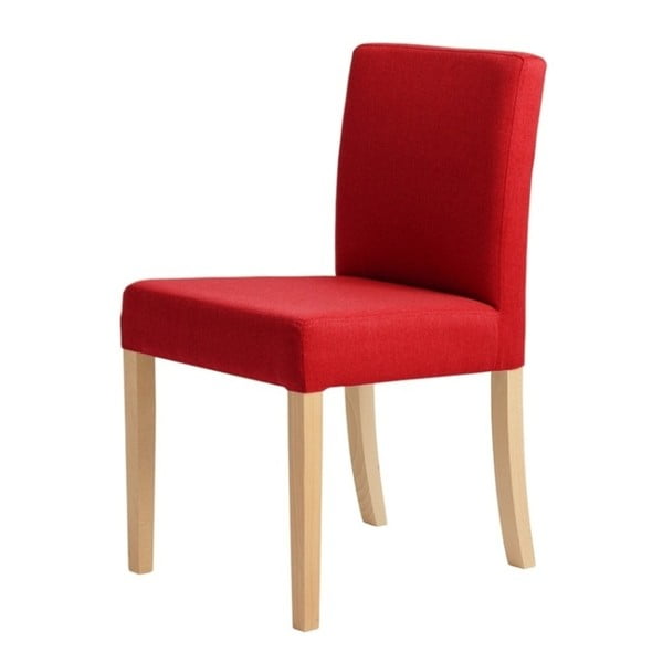 Červená stolička s prírodnými nohami Custom Form Wilton
