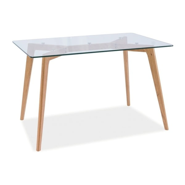 Jedálenský stôl s doskou z tvrdeného skla Signal Oslo, dĺžka 120 cm