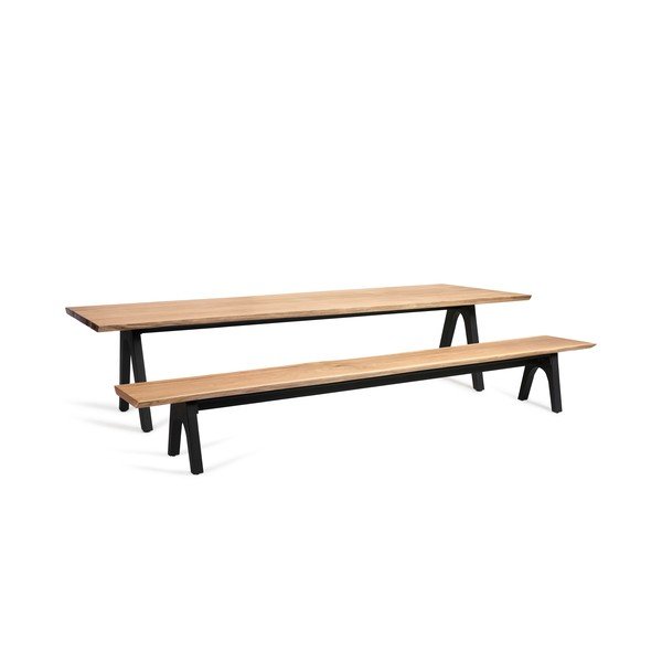 Čierna/prírodná záhradná lavica Pure – Diphano-image-2