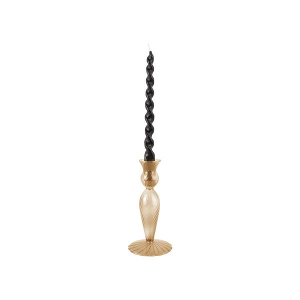 Svetlohnedý sklenený svietnik PT LIVING Swirl, výška 17 cm-image-3