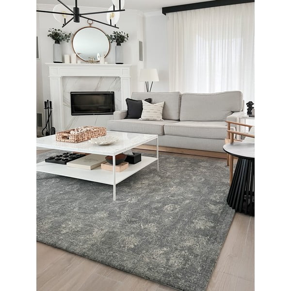 Sivý vlnený koberec 200x300 cm Calisia Vintage Flora – Agnella-image-3