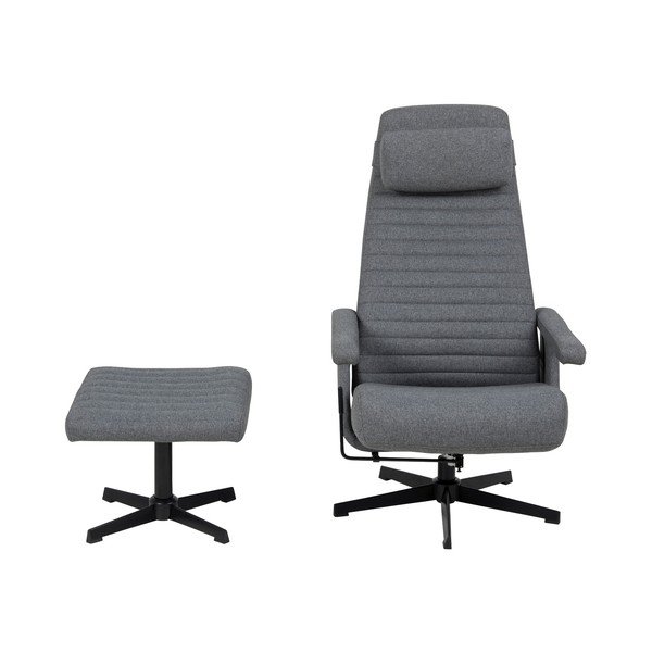 Tmavosivé polohovacie kreslo s podnožkou Actona Tranby-image-3
