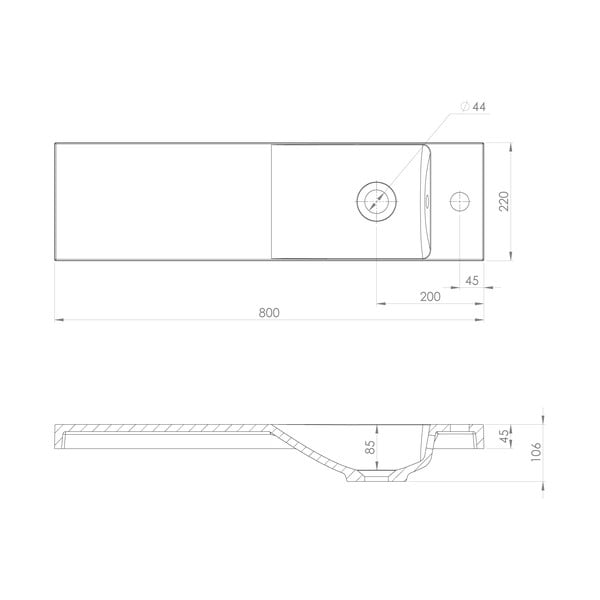Biele umývadlo z liateho mramoru 80x22 cm Agos – Sapho-image-4