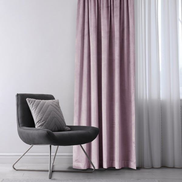 Svetloružový zamatový dimout záves 140x270 cm Eyelets – Restilo-image-1