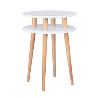 Biely odkladací stolík Ragaba UFO, Ø 45 cm