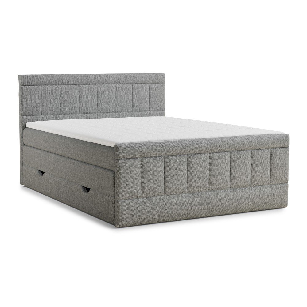 Sivá boxspring posteľ s úložným priestorom 160x200 cm Caya – Maison de Rêve