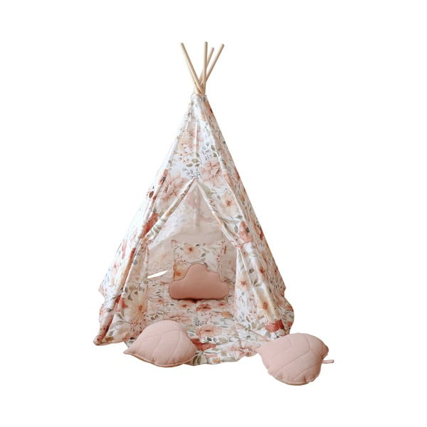 Detský stan teepee s hracou podložkou Flower Power - Moi Mili