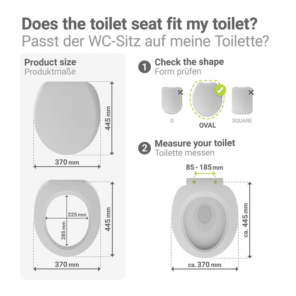 Záchodová doska s automatickým zatváraním 37 x 44,5 cm Rieti – Wenko