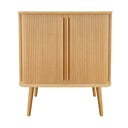Vysoká komoda v dekore duba s posuvnými dverami v prírodnej farbe 83x95 cm Rove – Woodman