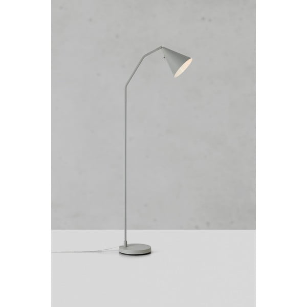 Sivá LED stmievateľná stojacia lampa s kovovým tienidlom (výška 144 cm) Funil – Markslöjd-image-4