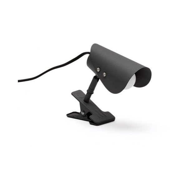 Čierna kovová stolová lampa s klipom (výška  16 cm) Jula – Kave Home