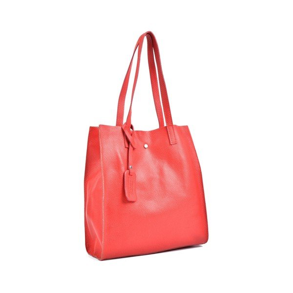 Červená kožená kabelka Isabella Rhea Tote-image-1
