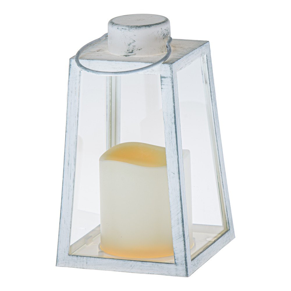 Biely LED lampáš na baterky (výška 18 cm) – Dakls