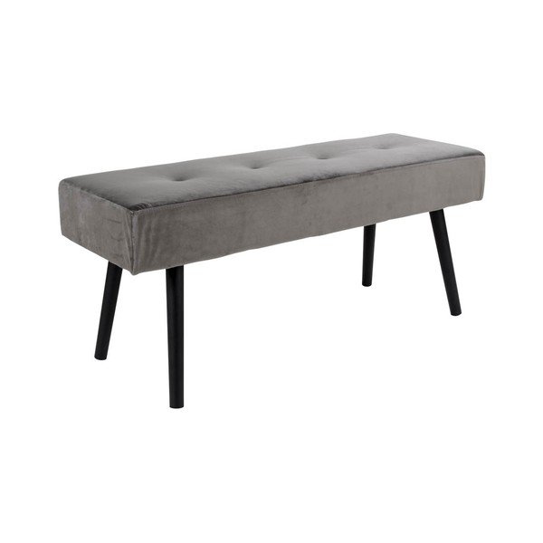 Sivá čalúnená lavica so zamatovým poťahom House Nordic Skiby, 100 × 35 cm-image-2