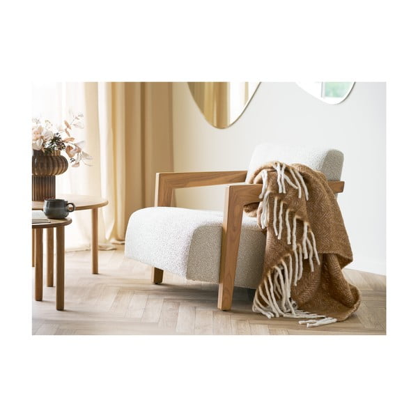 Svetlohnedá deka s prímesou vlny 130x170 cm Carmel – House Nordic-image-1