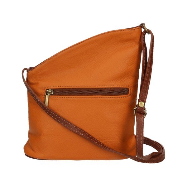 Koňakovohnedá kožená kabelka Chicca Borse Garturo-image-1