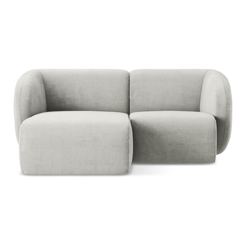 Svetlosivá ženilková rohová pohovka (ľavý roh/s leňoškou) Lani – Makamii