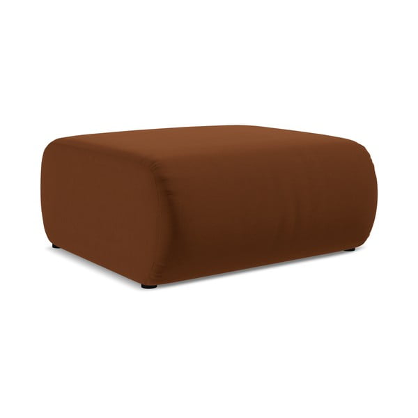 Oranžová/hnedá zamatová podnožka Ekahi – Makamii-image-2