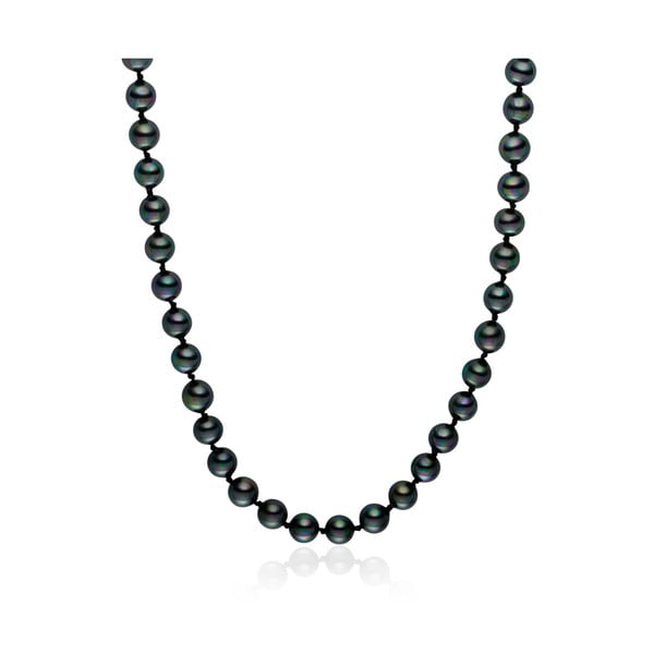 Čierny perlový náhrdelník Pearls Of London Mystic, dĺžka 42 cm