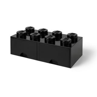 Čierny úložný box s dvoma zásuvkami LEGO®