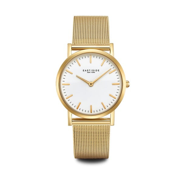 Dámske hodinky v zlatej farbe s bielym ciferníkom Eastside East Village
